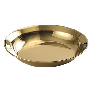 Stainless Steel Round Plate 304 Gold Dinner Plate Microwave Safe Food Serving Plate - Product Image 3