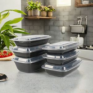 Portable <b>Microwave</b>-Ready Disposable Plastic PP Lunch Box Food Container with Leak-Proof <b>Lid</b> for Take-Away or Meal Prep - Product Image 3