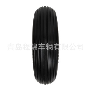 Roue à roulettes solide 4.00-6, bande de roulement ferme, jante en fer, type à trous de boulons, durable pour utilisation avec des outils - Product Image 4
