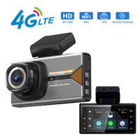 Caméra de tableau de bord 4G 3 pouces 2K/1440P avec WiFi, GPS, double caméra DVR pour voiture, visualisation en direct, suivi à distance, diffusion vidéo en direct