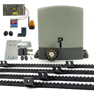 Kits de abridor de puerta deslizante de Motor eléctrico, con sensor infrarrojo de haz único, luz de alarma, estante de nailon y placa de control wifi