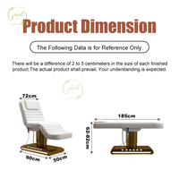 Table de Massage Électrique Moderne à 3 Moteurs, Lit de Soin Cosmétique et Médical Réglable avec Base Dorée Luxe et LED