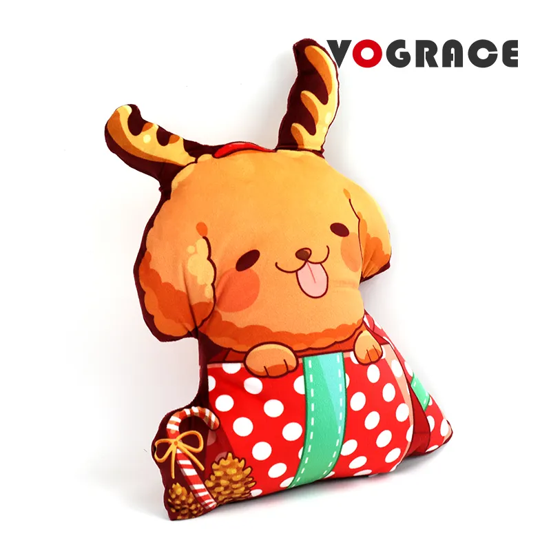 Vograce Aangepaste Vormige Kussen Custom Anime Kussensloop Gestanst Bed Home Decor Knuffelen Pluche Worp Kerst Kussensloop