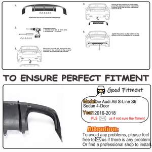 <span class=keywords><strong>A6</strong></span> <span class=keywords><strong>2012</strong></span>-2018 S6คาร์บอนไฟเบอร์ตัวกระจายแสงด้านหลังสำหรับ Audi <span class=keywords><strong>A6</strong></span> <span class=keywords><strong>S</strong></span>-<span class=keywords><strong>line</strong></span> S6 C7.5 <span class=keywords><strong>2012</strong></span>-2018กันชนหลังชุดบอดี้สปอยเลอร์ - Product Image 4