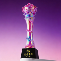 Trophée personnalisé en cristal et résine noire avec gravure laser et impression UV, cadeaux d'affaires, objets de collection d'art, récompenses honorifiques
