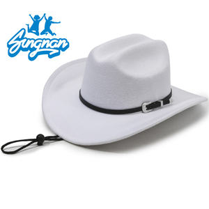 חדש יוקרה חם הסיטונאי לוגו מותאם אישית woolen הרגשתי כובע קאובוי המערבי לגברים מבוגרים מסיבה לקשט - Product Image 3