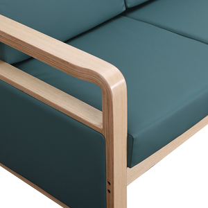 Nuevo sofá moderno de <span class=keywords><strong>2</strong></span> plazas de madera sofás seccionales de cuero de madera para sala de estar al aire libre - Product Image 4