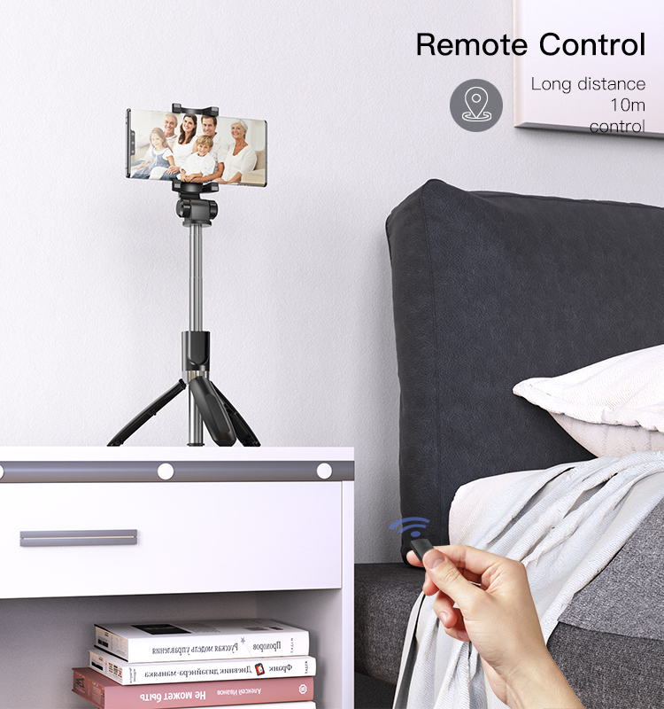 Yesido SF11 Flexible 5 part telescopic triple selfie stick phone holder