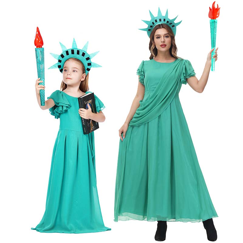 Adult Ancient Greek Green Statue of Liberty Costume Cosplay Dress up  Halloween Costume for Women TRAD-011| Alibaba.com