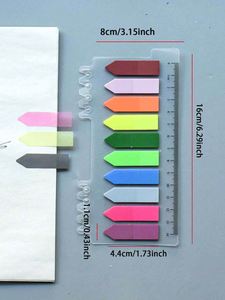 800 Etiquetas Adhesivas de Notas de Estilo Retro en PET, 4 Diseños, Colores Modernos, con Flechas de Regla - Product Image 2