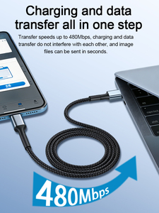 Cable de Datos <span class=keywords><strong>USB</strong></span> Tipo C de Carga Rápida 3A, Trenzado de Nailon, <span class=keywords><strong>2</strong></span> Metros, Súper Rápido, Conectores <span class=keywords><strong>Micro</strong></span>/<span class=keywords><strong>USB</strong></span> <span class=keywords><strong>2</strong></span>.0, Conductor de Cobre Puro para Teléfono - Product Image 5