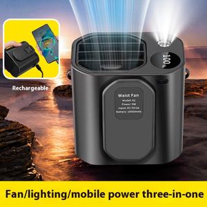 Ventilateur rechargeable multifonctionnel à main Ventilateur de cou à longue portée Ventilateur de taille suspendu portable pour le camping en plein air - Product Image 2