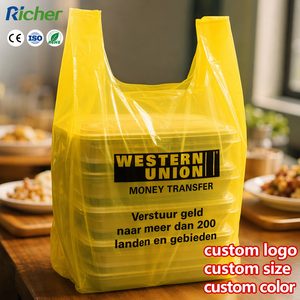 <b>Compostable</b> PLA PBAT T-Shirt <b>Bags</b> Eco Vest Handle Sustainable Shopping Bulk Container Supply Green Retail Chain - Product Image 1