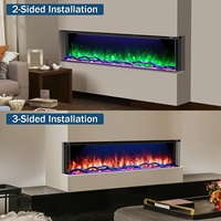 Cheminées électriques encastrables ultra-minces modernes haut de gamme RGB de 44 à 96 pouces, 8 couleurs, pour salon, hôtel, décoration