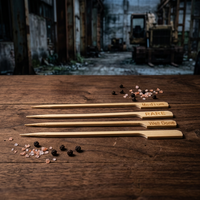 Brochettes de kebab jetables écologiques en bambou, personnalisables avec logo, pour grillades professionnelles, camping et fêtes barbecue