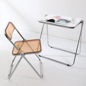 Silla plegable de acrílico transparente para sala de estar, uso doméstico, estilo moderno y sencillo, silla digna de Instagram - Product Image 2