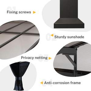 <span class=keywords><strong>10</strong></span> x14 gazebos קשה העליון רזה gazebos קיר הר גזיבו כבד גאזבוס חיצוני עם וילונות ו netting - Product Image 6