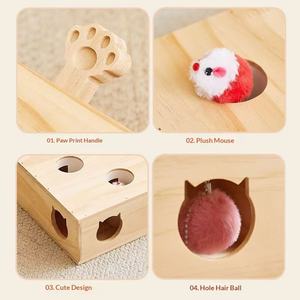 Juguete Whack-a-Mole para Gatos: Juego Interactivo de Madera para Estimular la Mente de tu Mascota - Juguete Viral de Internet para Gatos con Forma de Ratón - Product Image 5