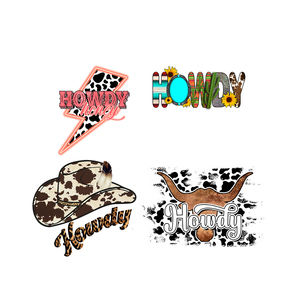 Transferts thermiques personnalisés Howdy Cowboys Cowgirls Designs, <span class=keywords><strong>film</strong></span> transparent, plastisol prêt à presser à chaud, transfert DTF pour t-shirts et vêtements - Product Image 3