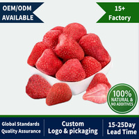 Op maat gemaakte private label FD snacks, puur natuurlijk FD fruit voor babyvoeding, BRC-gecertificeerde groothandel, gedroogde aardbeien