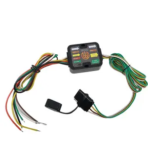 Powered 3to2Wire Trailer Tail Light Converter with 4Way Flat Wiring Harness Plug Connector Wiring Converter