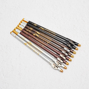 Nouveauté : Crayon pour les yeux et les sourcils en brun, noir, argent avec taille-crayon, 12 pièces/sac pour usage professionnel en coiffure et maquillage - Product Image 3