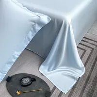Draps de lit de luxe 100% bambou, couleur unie, drap plat rafraîchissant pour l'été, tailles simple/double/king/queen