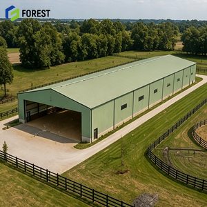 Structure de bâtiment d'arène équestre à ossature en acier galvanisé à haute efficacité, pavillon sportif couvert à portée libre pour l'équitation - Product Image 1