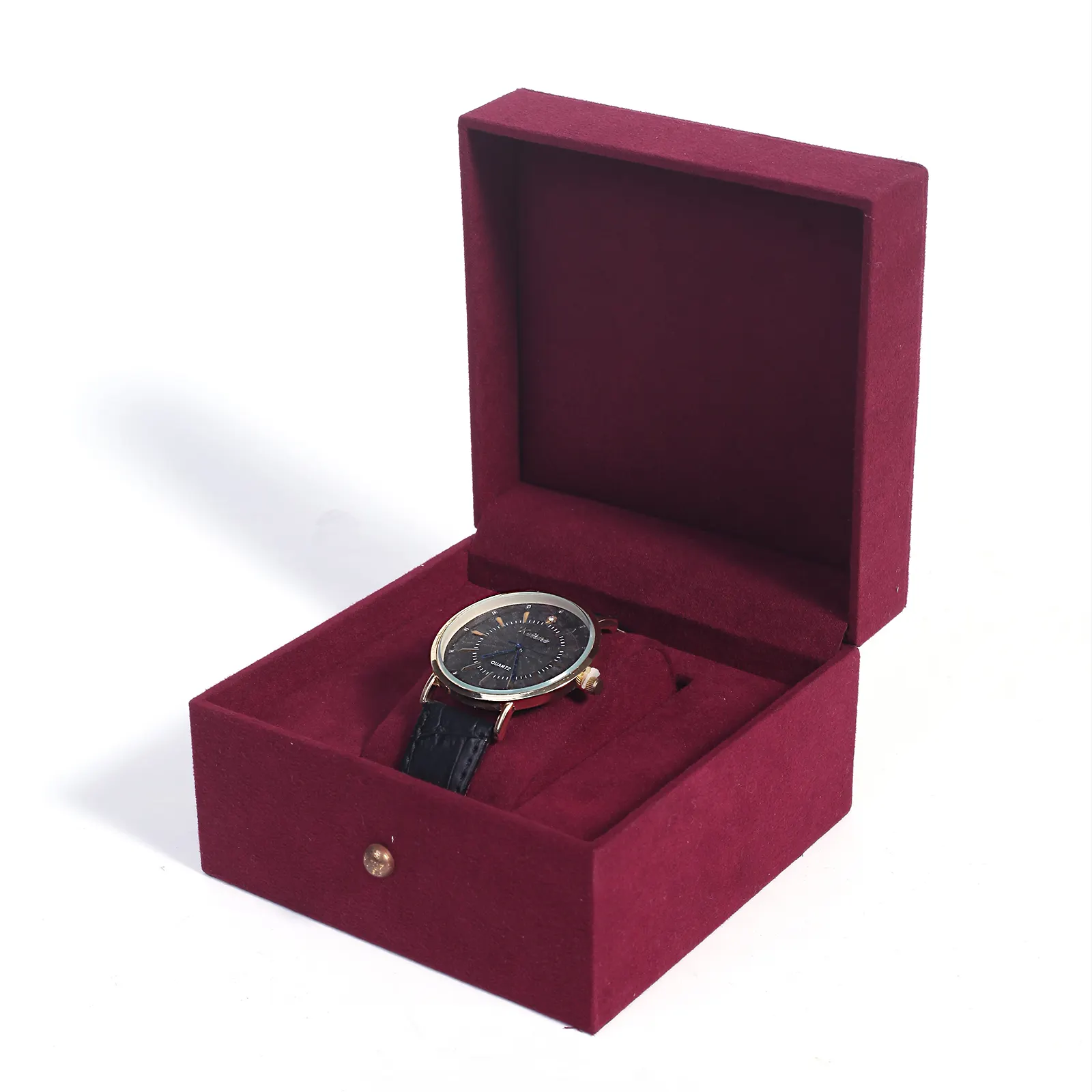 Высококачественный популярный шарнирный чехол для одинарных часов Зеленый Розовый Красный бархат коробка для часов для 1 женщин