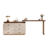 Coiffeuse de maquillage pour chambre à coucher avec commode rétractable à 6 tiroirs
