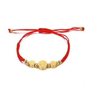 Acero inoxidable 18K chapado en oro religioso San Benito pulsera ajustable para mujer Cadena de cuerda católica para hombre regalo de Navidad - Product Image 2