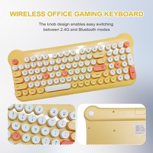 Dễ Thương Động Vật Tai Đầy Màu Sắc Keycaps 100 Phím 2.4G Không Dây Chơi Game Bàn Phím Và Chuột Combo Cho Cô Gái Sinh Viên PC - Product Image 3