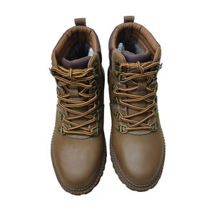 Bottes à lacets en cuir nubuck antidérapantes pour femmes, modèle 2024, chaudes, en fourrure de mouton, pour l'hiver, à semelle épaisse - Product Image 6