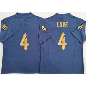 Maglia da Football Americana Ufficiale del College Norte Dame, Numero 4 Jeremiyah Love, Numero 13 Riley Leonard, Vendita all'Ingrosso, Cucita - Product Image 3