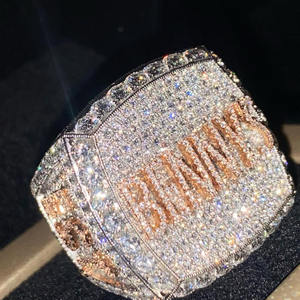 Anillo con Nombre de Diamante Cultivado en Laboratorio Personalizado para Hombre, Certificado IGI, Diamante Creado en Laboratorio VVS, Plata 925, Estilo Hip Hop, Anillo con Letra, Joyería - Product Image 1