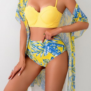 <span class=keywords><strong>Maillot</strong></span> <span class=keywords><strong>de</strong></span> <span class=keywords><strong>bain</strong></span> 3 pièces personnalisé à motif floral, taille haute, effet ventre plat, <span class=keywords><strong>haut</strong></span> court, avec armatures et <span class=keywords><strong>push</strong></span>-<span class=keywords><strong>up</strong></span>, pour femme - Product Image 5