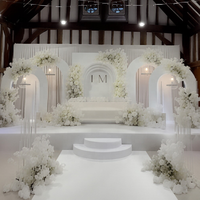 Décoration et fournitures de mariage BYXC – Arche de scène en métal blanc de luxe durable pour événements, support de panneau de toile de fond en fer pour décoration de fête de mariage – Vente en gros