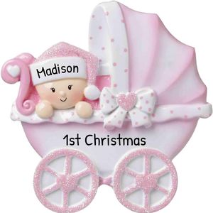 Ensemble d'ornements de Noël en résine <span class=keywords><strong>pour</strong></span> poussette, premier Noël de bébé, souvenir de vacances personnalisé avec nom <span class=keywords><strong>pour</strong></span> garçon et fille - Product Image 3