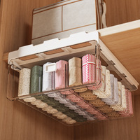 Organisateur de sous-vêtements en plastique, rangement paresseux pour chaussettes et soutiens-gorge, séparateur de tiroir de garde-robe domestique, boîte de rangement murale