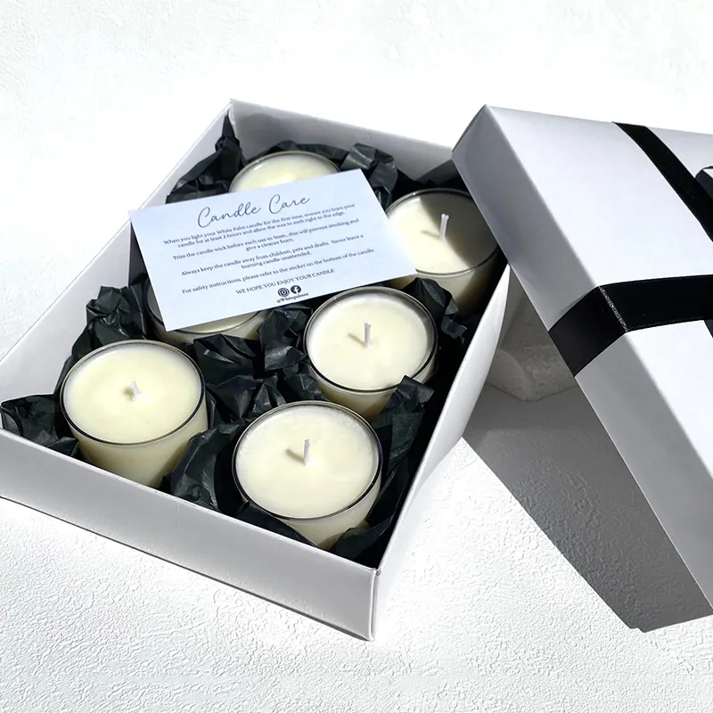 Luxury Gift Design Logo White Paperboard Packaging For Candles Custom Empty Candle Jars With Lids And Boxes