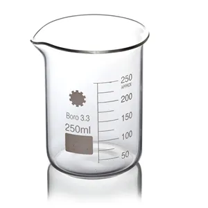 Vidro borosilicate para laboratório, instrumento de vidro transparente para química e laboratório