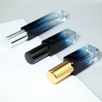 Frascos de Perfume de Vidrio con Pulverizador de Aluminio, Botellas Recargables con Bomba de Spray, Color Azul Ámbar Degradado, 5ml 10ml