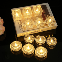 Bougies LED Chauffe-Plat sans Flamme en Plastique, Design Art Déco, Décoratives Transparentes, Styles Étoile et Cœur, Veilleuses de Chambre