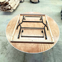 6 ft runder sperrholz-trestel klapptisch mit metallrand