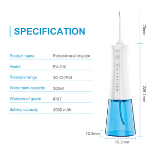 HBcare Meilleur irrigateur dentaire électrique sans fil portable, irrigateur à eau, irrigateur buccal - Product Image 4