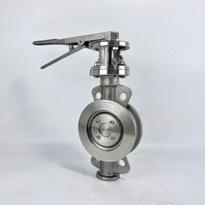 Válvula de mariposa de sellado hermético de acero inoxidable D71W con operación manual y abrazadera, resistente a altas temperaturas para equipos - Product Image 1