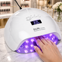 Lampe à ongles à LED UV automatique avec fond miroir Lampe de table Séchoir à ongles à séchage rapide par gel