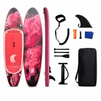 Planche à pagaie gonflable en PVC de 10,5 pieds (320x83x15cm) avec kit d'accessoires complet (pagaie, pompe, leash, aileron, sac à dos) unisexe