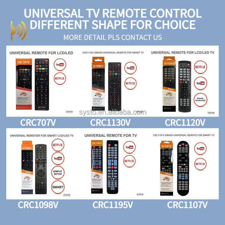 SYSTO CRC1210V Universal LCD/LED Tv Remote Control All in One Remote Smart Tv Remote L1210