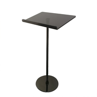 BOSN Display - Podium moderne détachable en acrylique noir avec poteau en acier inoxydable pour couleur et logo personnalisables